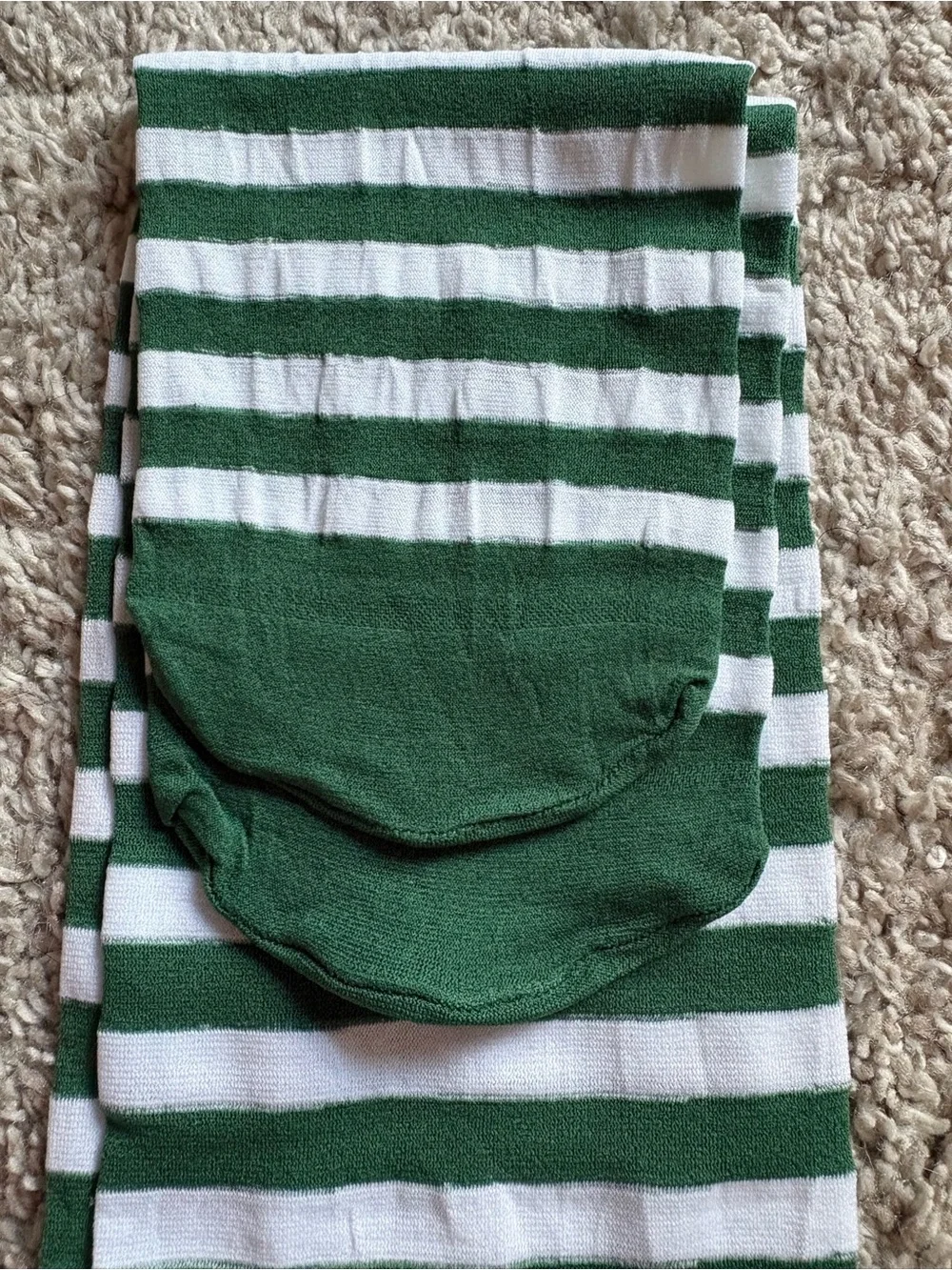 Striped Green & White Women’s Socks